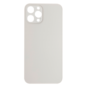 Back Glass Compatible for iPhone 12 Pro Max (Large Camera Hole) (Aftermarket) - White